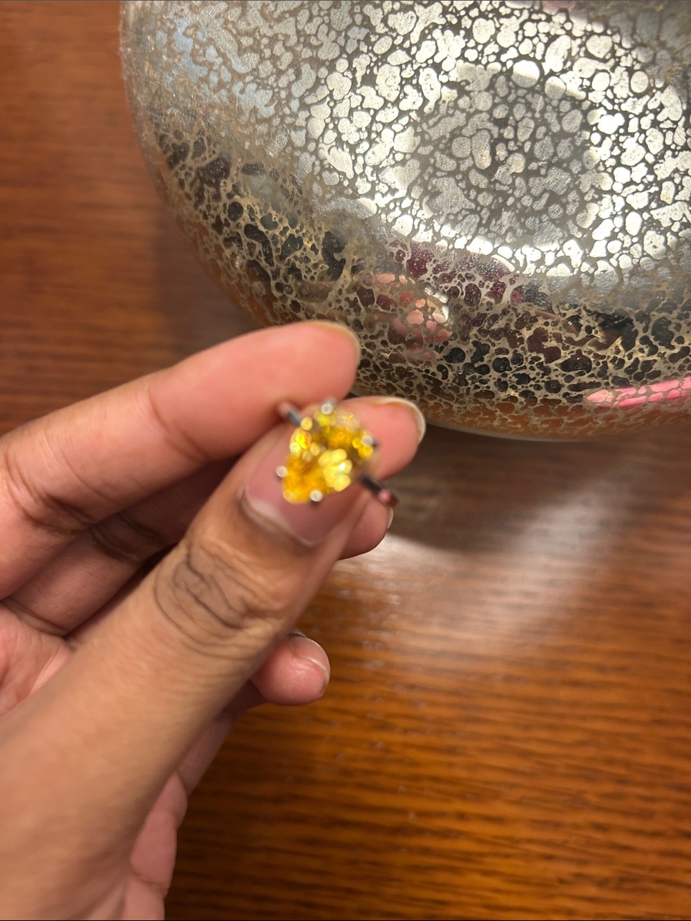 Yellow Gemstone Ring - Elegant Women's Cocktail Ring